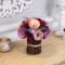 9.5" Wine Red & Purple Wooden Floral Artificial Spring Bouquet